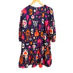 Vilagallo Kira dress in lombok babydoll mini‎ navy print size 38 $198 Black Photo 4
