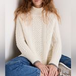 Alex Mill XS Camil Cream Cable Knit Turtleneck Sweater White Photo 1
