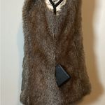 REVUE WOMEN’S GREY/BROWN FAUX FUR LINED V NECK VEST w/POCKETS SIZE MEDIUM Gray Photo 5