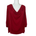 VTG I.N. Studio Red Cowl Neck long sleeve blouse XL Photo 4