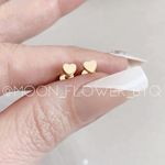 Tiny Gold Heart Flat Back Earrings – 18K Gold Plated Stainless Steel Photo 2