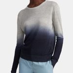 Theory Navy Linen Sweater Small Ombre Crew Neck Sag Harbor Lightweight Knit Photo 6
