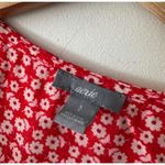 Aerie  Red and White Ditsy Floral Wrap Mini Dress Photo 10
