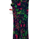 Taylor Navy Floral Shoulder Cutout Maxi Dress size 8 Crew Neck NWT Pink Green Blue Photo 6