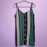 Lush Clothing Lush Mini Dress Women Size M Linen Button Up Stripe Casual Preppy Coastal Boho Photo 1