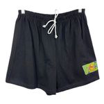 VTG Pooh Large Shorts Black Cotton Lounge‎ Elastic Waist 90s Y2K Disney 1579 Photo 0
