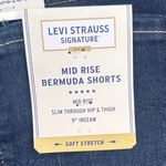 Levi's NWT Women's Size 2 W26 Dark Wash Mid Rise Bermuda Denim Shorts Cuffed Photo 3