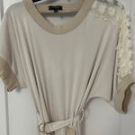 Elegant Cream Dress with Belt Size 4 Photo 2