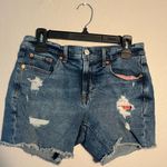 Gap Blue Jean Shorts Distressed Raw Hem Ripped SZ 28 Y2K Straight Leg Denim 5” Photo 0