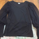 Habitual Black Puffy Sleeve Top Photo 0