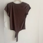 American Eagle  Brown Asymmetrical Women's Bodysuit Size L Photo 3