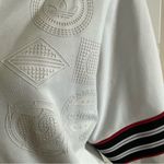 Adidas tennis track jacket white 3D logo w/ stripes logo athletic jacket small Photo 3