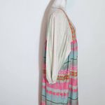Pink and Gray Puff Sleeve Boho Print Oversized Midi Dress NWOT Size Medium Photo 4