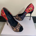 ALDO  Women's Red Floral and Leopard Heels Photo 0