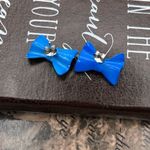 Vintage 90s Blue Bow Stud Earrings Photo 5