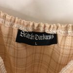 Scarlet Darkness Peasant Dress Gothic Renaissance Midi 3/4 Sleeve Plaid Beige L White Size L Photo 3