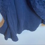 Quiksilver  Sheer Lace Shift Dress With Slip Navy Keyhole Cutout Back Large Photo 8