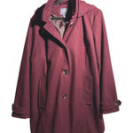 st. john's bay Womens Burgundy Red Wool Blend Hooded Coat Size 2X Photo 0