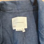 Anthropologie NWT By  Linen Navy Blue Asymmetrical Open Front Blazer Size 12 Photo 2