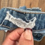 Free People  Blue Distressed Jean Shorts Photo 3