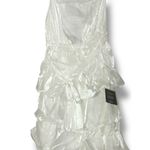 NWT Lulus White Shimmer Ruffle Tiered Dress | Metallic Shimmer | Medium NWT Photo 5
