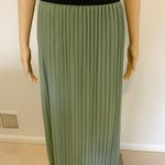 Green Pleated Maxi Skirt Photo 0