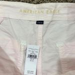 American Eagle NWT  90s Boyfriend Shorts Twill Canvas Cargo Raw Edge Pale Pink 18 Photo 2