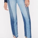 frame denim Frame Jeans Womens 24 Blue Nouveau Le Mix Two Tone Raw Hem Denim Ankle Skinny Photo 0