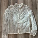 Kimchi Blue , Sheer and Embroidered long sleeve, button down back, Very girly Photo 2