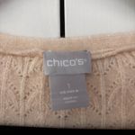 Chico's Chico’s Size 1 Sweater Cream Knit V Neck Pullover‎  Size Medium Beige Top Photo 4