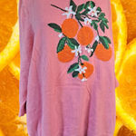 Talbots Pink Crew Neck Sweater With Bold Oranges Size 2X Photo 0