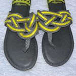 Fergalicious by Fergie Forgone Gray Yellow Thong Slip On Sandals 10M Photo 1