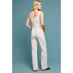 Pilcro and the Letterpress Pilcro by Anthropologie Belted Utility Jumpsuit Cream Cotton Blend Wide Leg 8 Photo 1