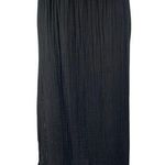 Stark Women's Black Pleated Stretch High Waisted Pull On Midi Skirt Size L Size L Photo 0