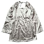 Wild Fable Women's Silver Tie Back Neck Long Sleeve Short Dress Size S Photo 0