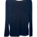 Soma  Black Long Sleeve Cream Lace Pajama Shirt Medium Photo 3