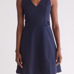 Vince Camuto  Crepe Fit-and-Flare Sleeveless Minidress in Blue Photo 4