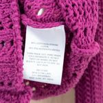 Y2K Womens Crochet Cardigan Size L Pink Boho Open Knit Retro Layering Cottage Size L Photo 3