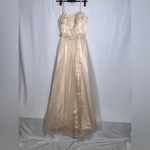 Lavetir Champagne 3D Floral Corset Top Dress | S NWT Gold Photo 2