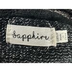 Sapphire Black Metallic Fringe Soft Poncho Cape Sweater – One Size Size 0 Photo 2