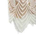 Women’s Ivory Floral Mesh Lace Overlay Mini Skirt Coquette White Photo 3