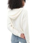 Aeropostale  Chenille Henley Hoodie Cream XL Cozy Soft Pullover Sweater Photo 1