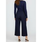 Sézane  Marino Wool-Blend Wide Leg Cropped Pants, Navy, FR46/US14 Photo 2