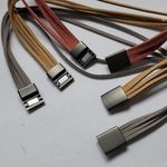 Pink, Tan and Grey Suede Multi String Choker Necklace Set Pink Photo 8