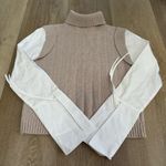 Derek Lam  10 CROSBY Paola poplin and ribbed wool turtleneck sweater Photo 2