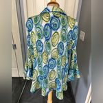 Christopher & Banks Christopher‎ & Banks Abstract Floral Crinkle Button Up Artsy Retro Blouse Size Photo 3