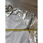 Victoria's Secret Pink  White Silver Jacket,‎ Size Medium Y2K Rain Windbreaker Photo 3