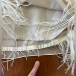 BCBG Max Azria Strapless Feather Dress | Size 4 | White Tiered Cocktail Gown Photo 3