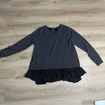 Club Monaco  Wool Black Gray‎ Split Back Tiered Hem Pull Over Sweater Medium Photo 12