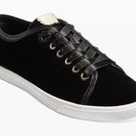 Jack Rogers  Lia Velvet Lace Up Ribbon Sneakers Black Women's Size 9 Glam Goth Photo 0